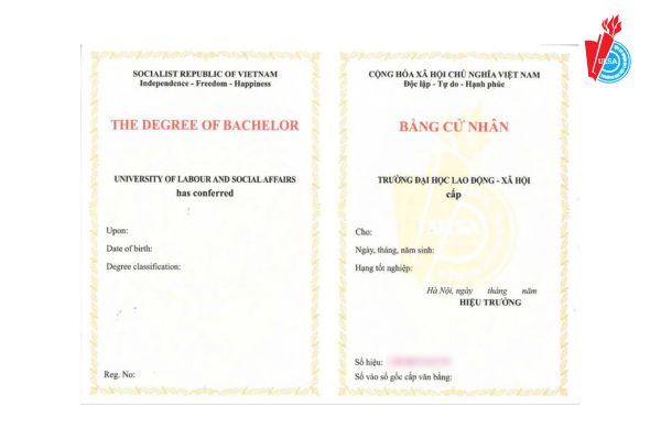 Mẫu bằng Cử nhân trực tuyến Trường Đại học Lao động - Xã hội
